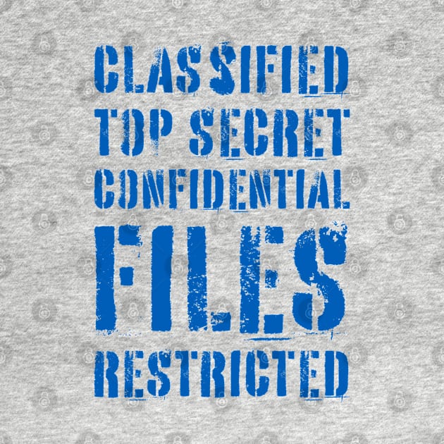 Classified Files Typography Stack (Blue) by John Uttley